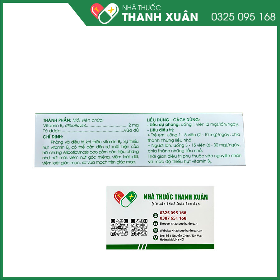 Vitamin B2 2mg Traphaco giúp phòng ngừa thiếu hụt và bổ sung vitamin B2